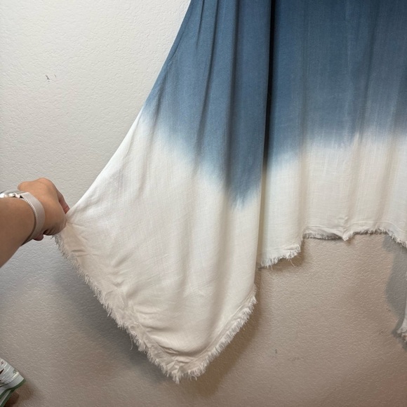 LaVi Blue White Ombre Handkerchief Midi Skirt Size Medium - Picture 3 of 11